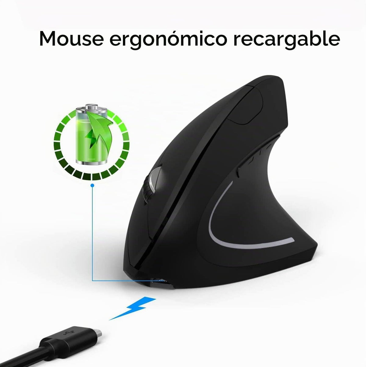 Ratón ergonómico, mouse inalámbrico vertical de alta precisión, mou...