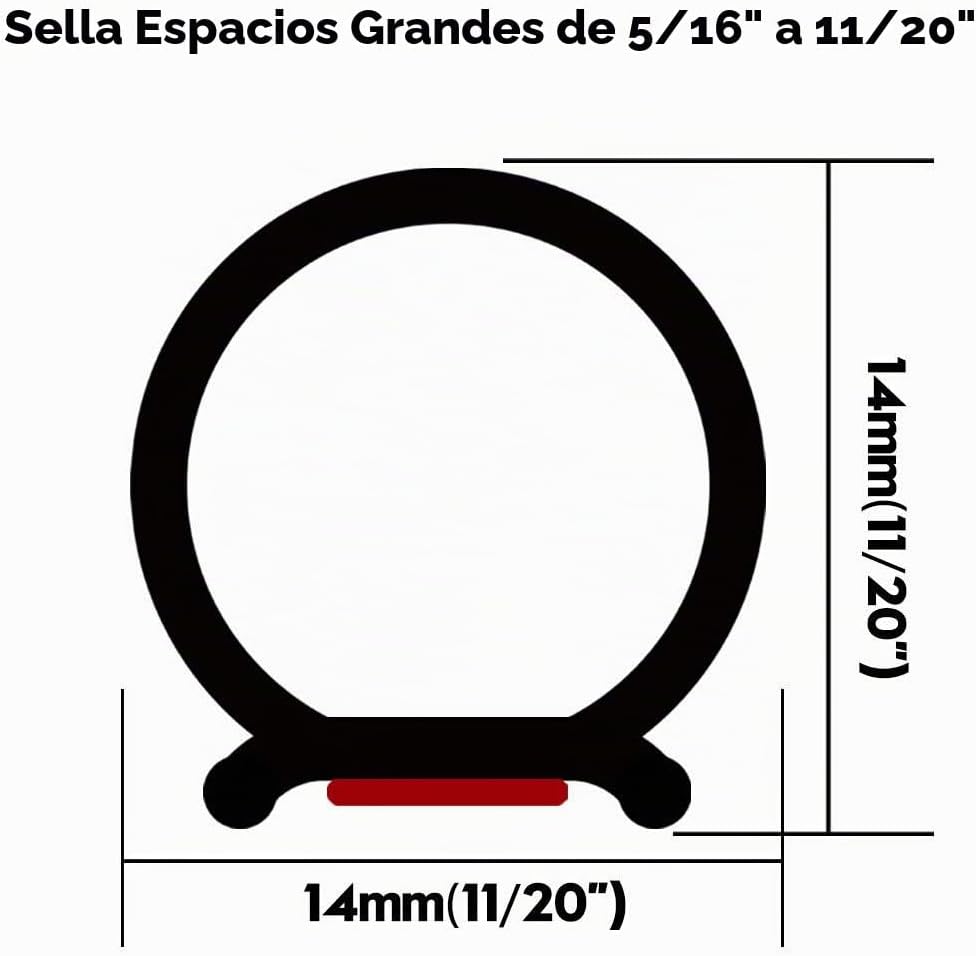 Tira de sellado de 19.7 pies de largo para puertas\/ventanas, sello...