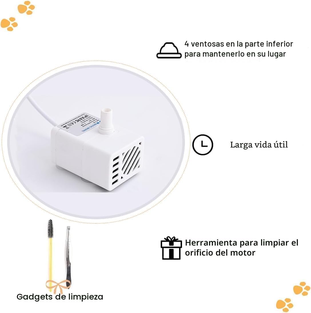 Marchul Fuente de agua para gatos y cuenco de comida de acero inoxi...