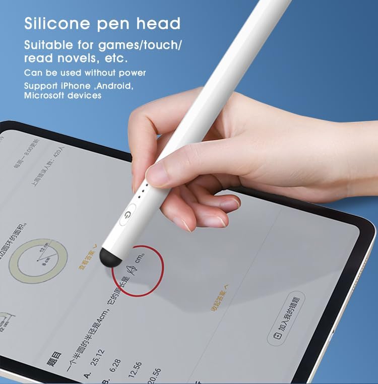 Lápiz para Apple iPad 2018-2025, lápiz capacitivo de carga rápida p...
