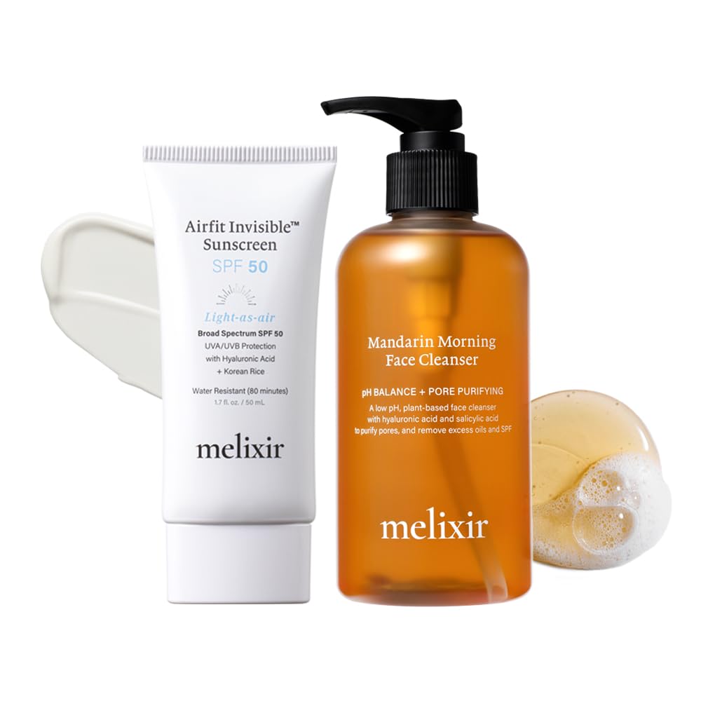 Melixir Airfit - Protector solar invisible y limpiador facial matut...