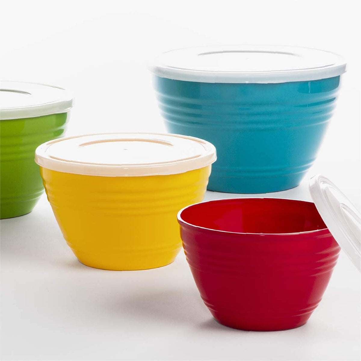 BINO | Juego de tazones de mezcla con tapas | Tazones de plástico v...