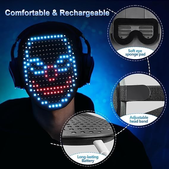 WestDeer Las máscaras LED multicambiables con detección de gestos i...