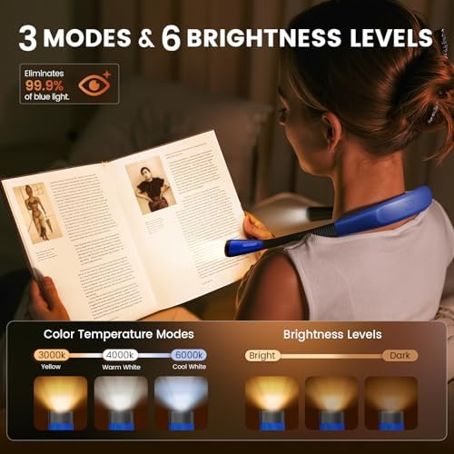 Glocusent Paquete de 2 luces para libros, luz de lectura flexible p...