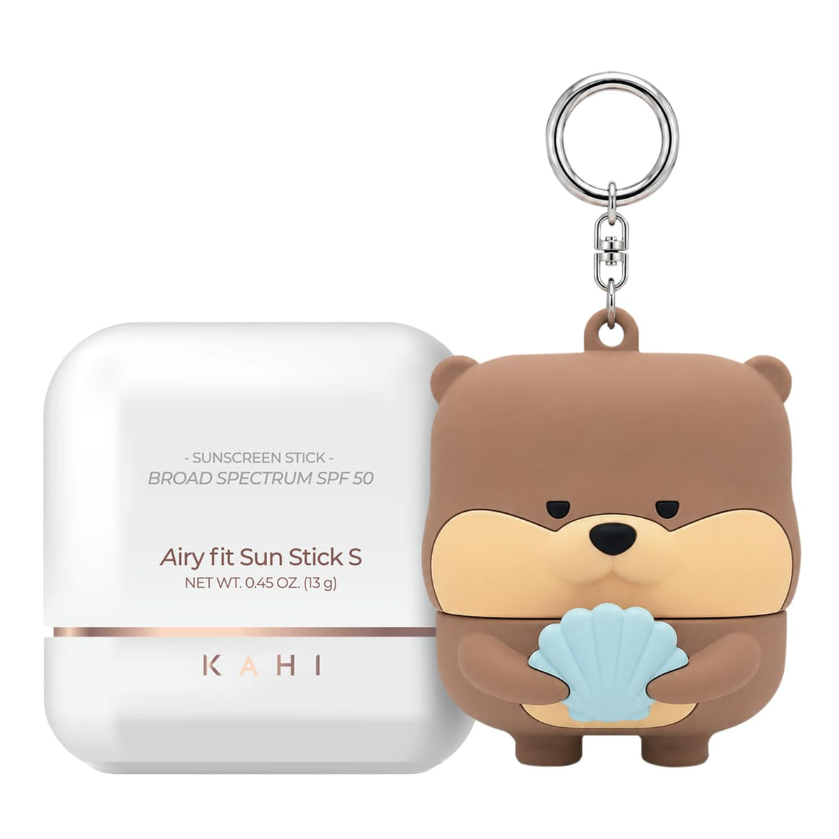 KAHI Airy Fir Sun Stick S - SPF 50+ con llavero de silicona nutria...
