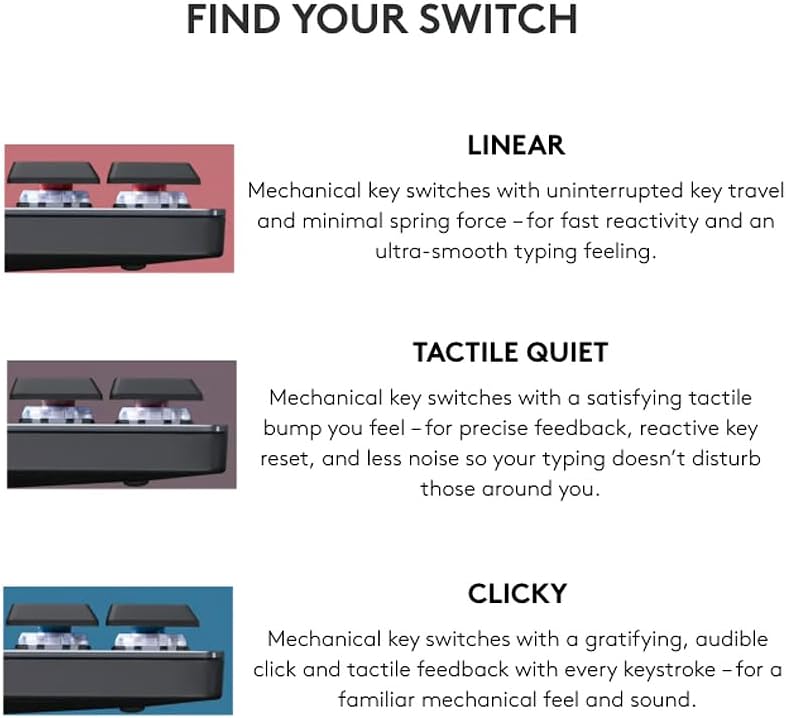 Logitech MX Teclado Inalámbrico Inalámbrico Iluminado Táctil - Graf...