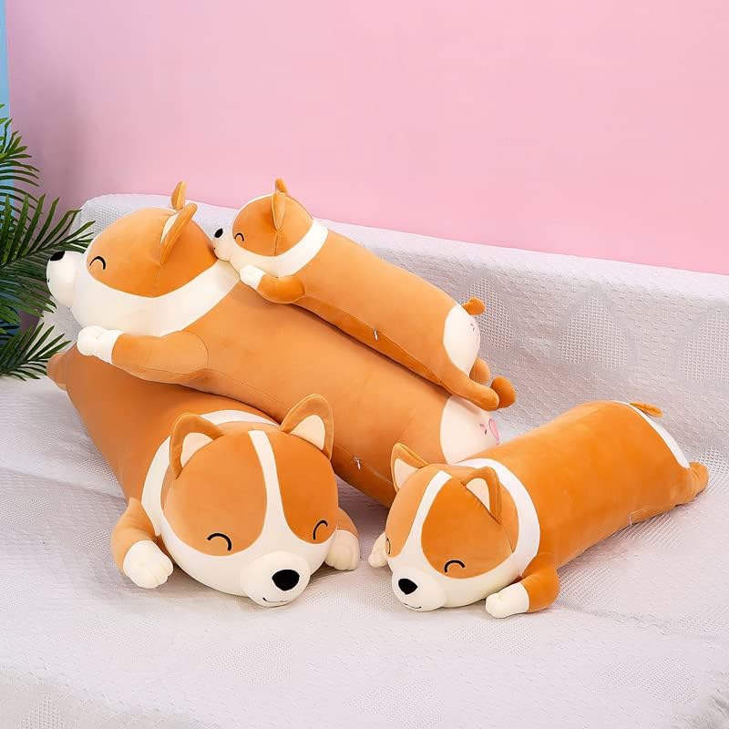 MIAOHAHA Muñeco de felpa largo Corgi lindo y suave, juguete de pelu...