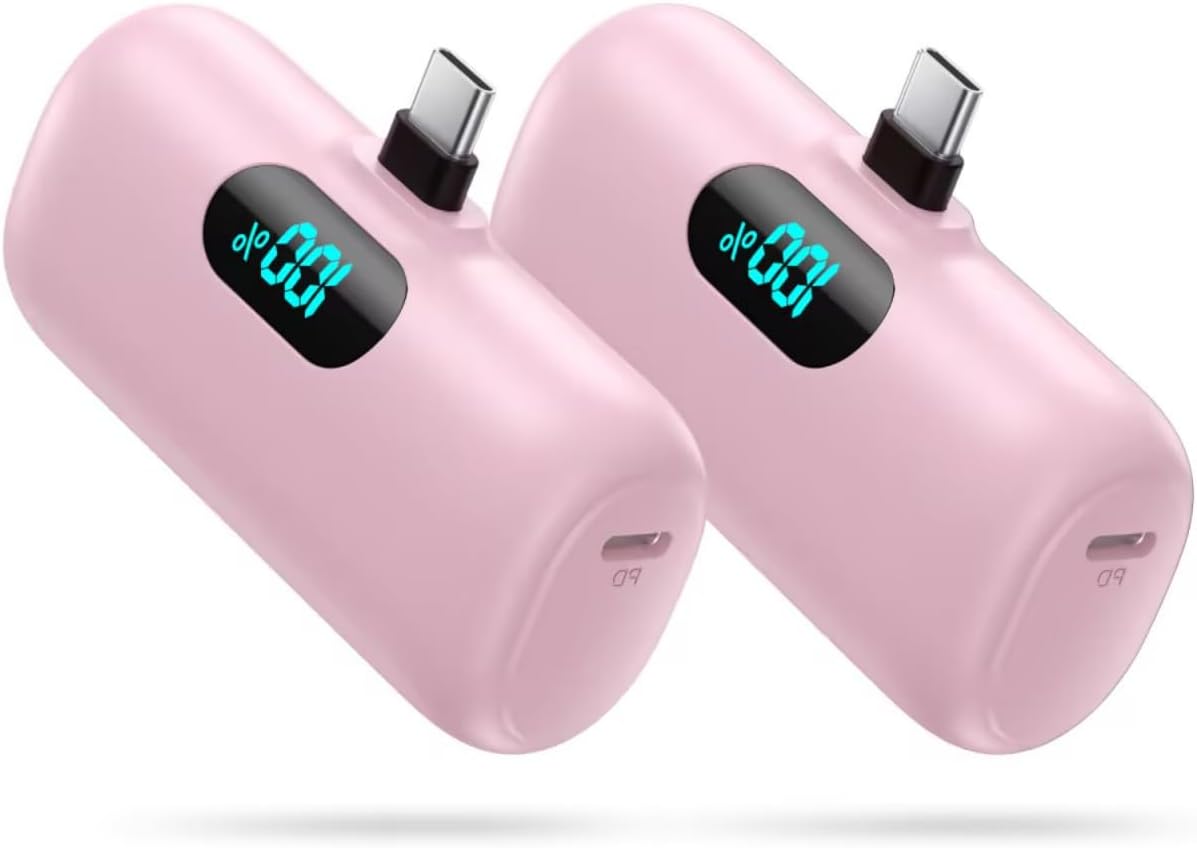 [Paquete de 2] Cargador portátil para iPhone 17\/16\/15, mini USB C...