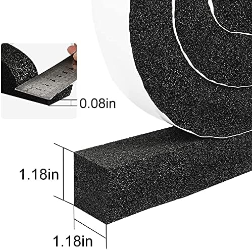 YIJUHOU 2 rollos de cinta de espuma de celda abierta de 1.18 x 1 pu...