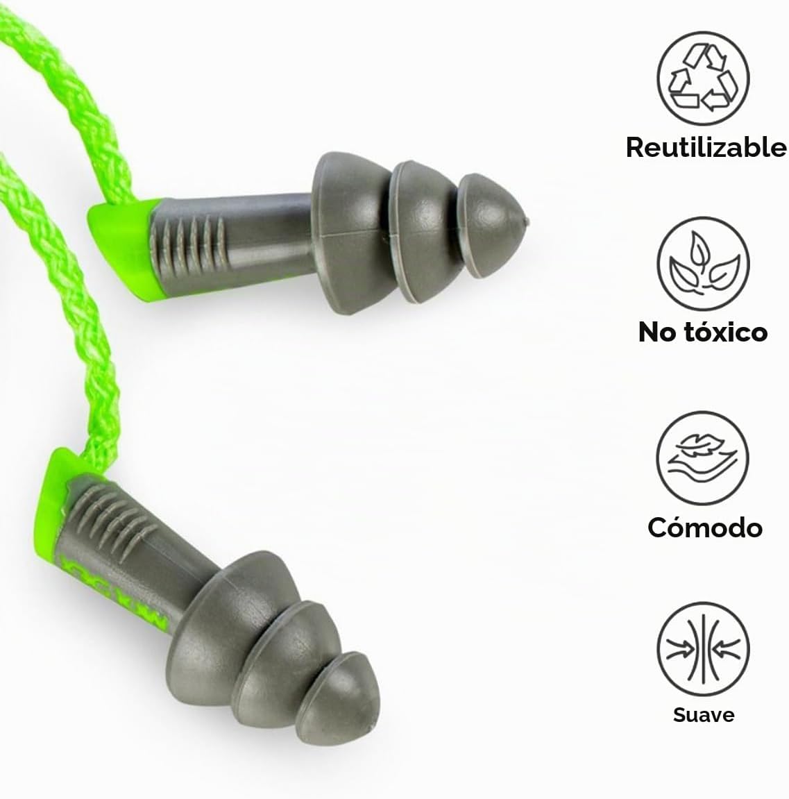 MOLDEX - Tapones para los oídos reutilizables con cable, paquete de...