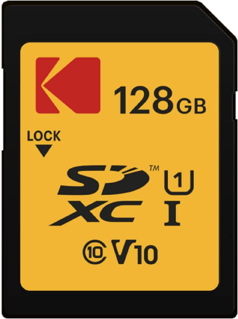 KODAK Tarjeta SDXC 128GB UHS-I U1 V10 Premium, velocidad de lectura...