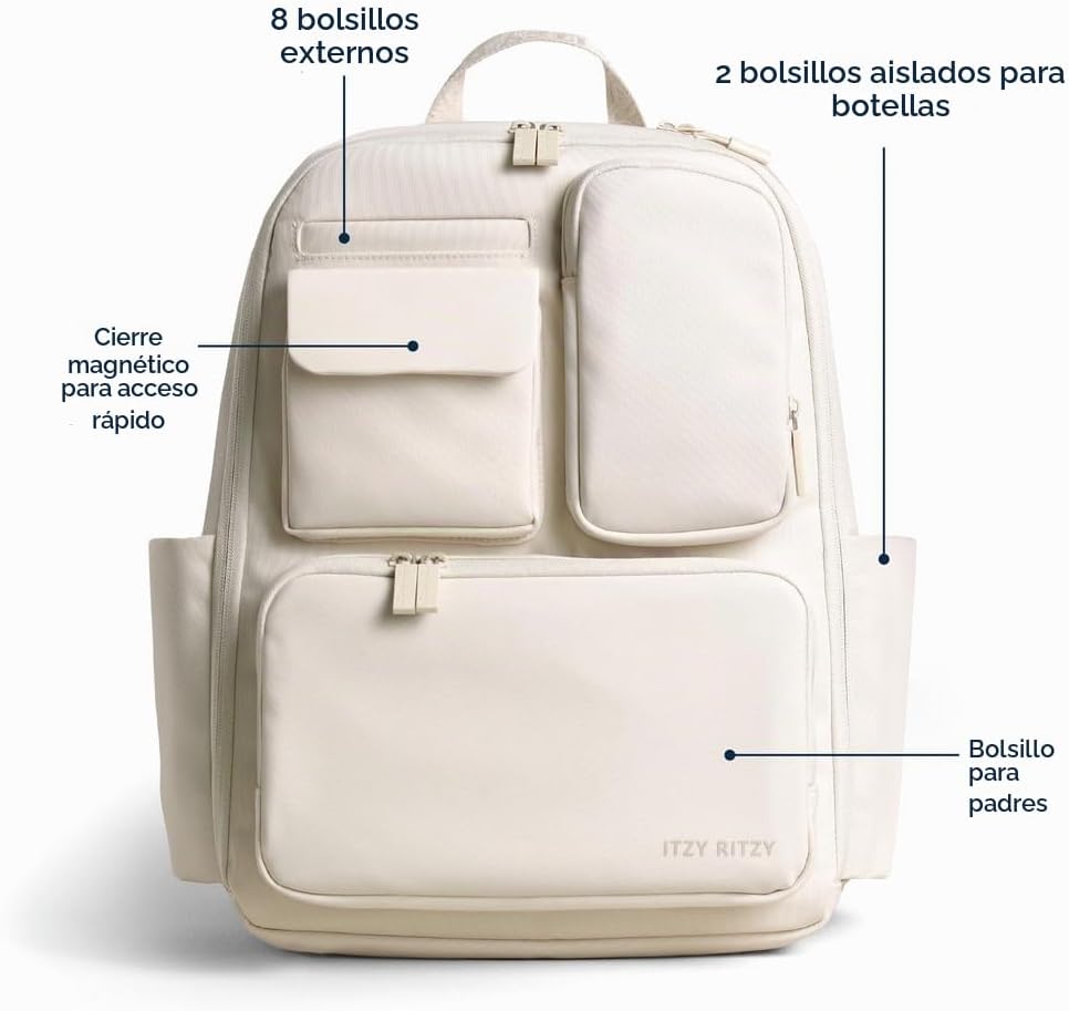 Itzy Ritzy Mochila para Pañales Utilitaria \u2013 Cuenta con 17 Bol...