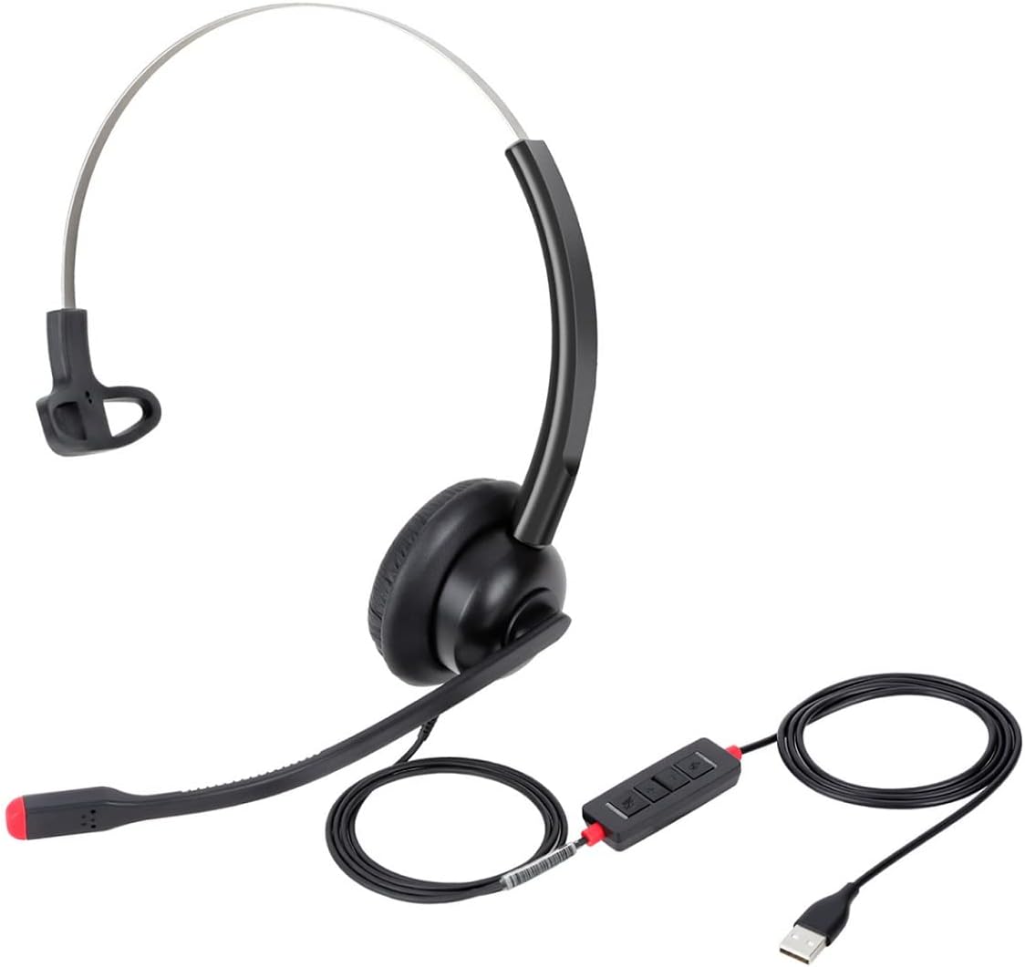 Auriculares USB con micrófono para PC, portátil, computadora, auric...