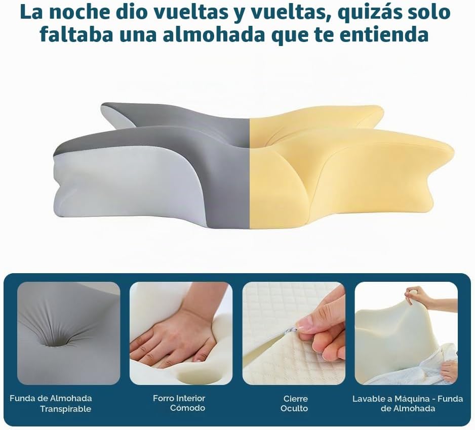 TAFOWTET Almohada cervical de espuma viscoelástica \u2013 Soporte e...