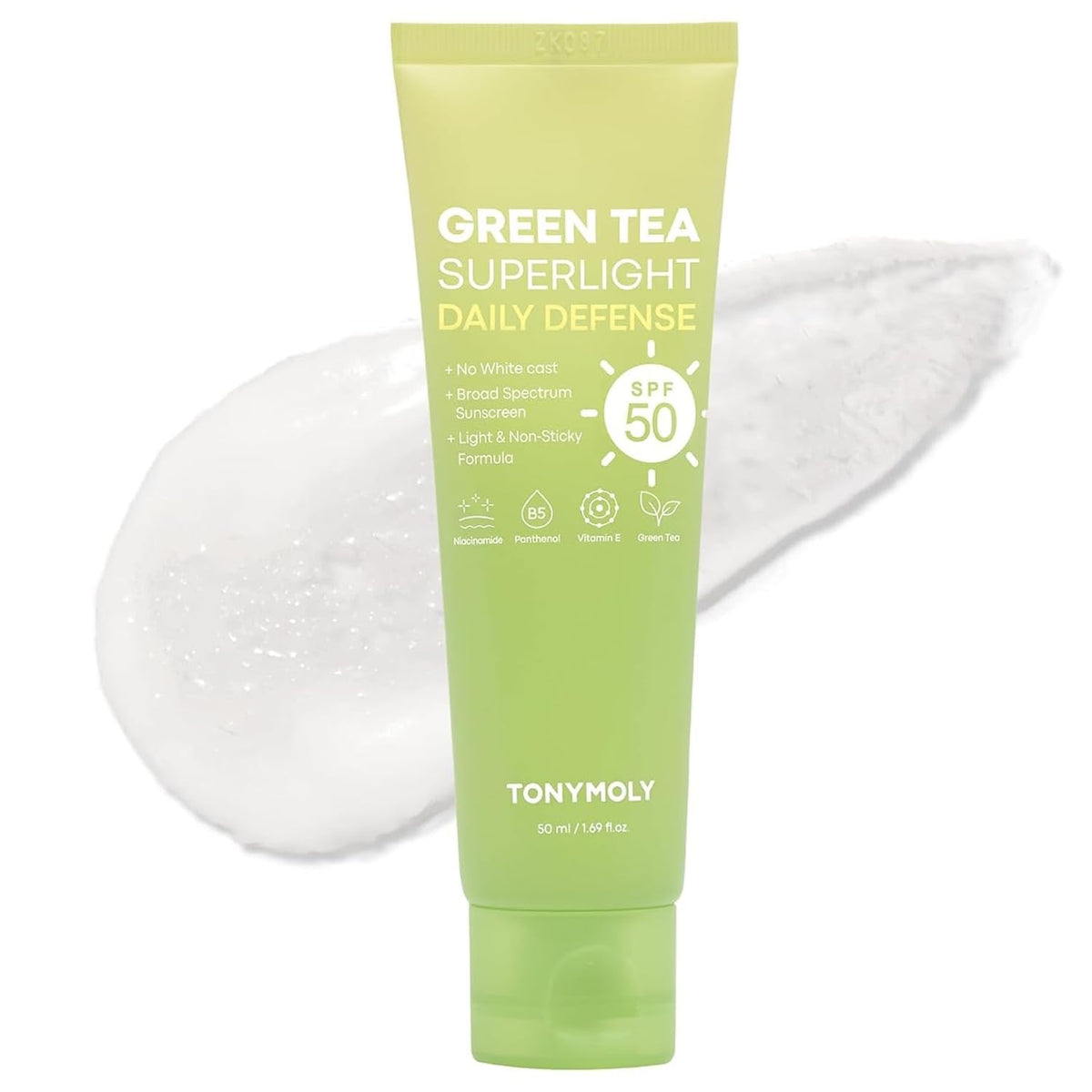 TONYMOLY Protector solar facial de té verde SPF 50+ PA++++, sin yes...