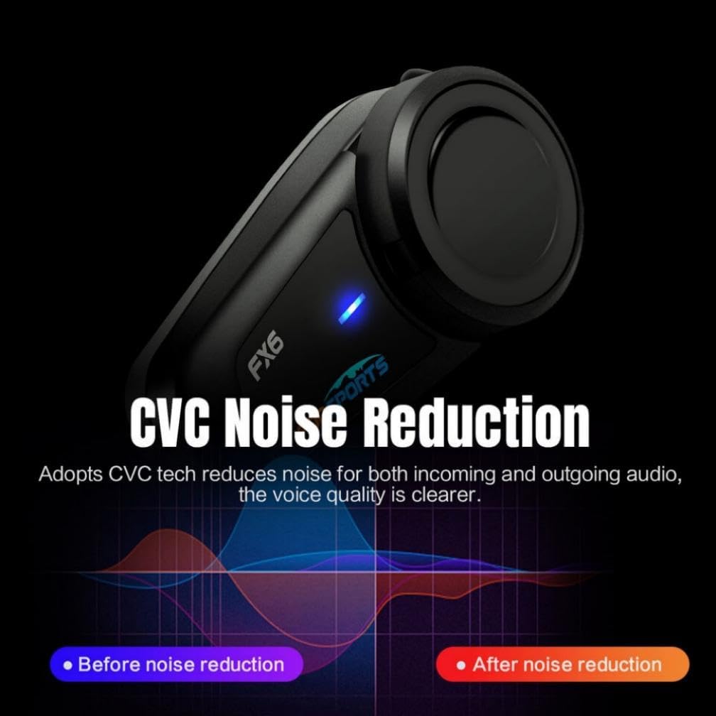 Fodsports FX6 - Auriculares Bluetooth para motocicleta, intercomuni...