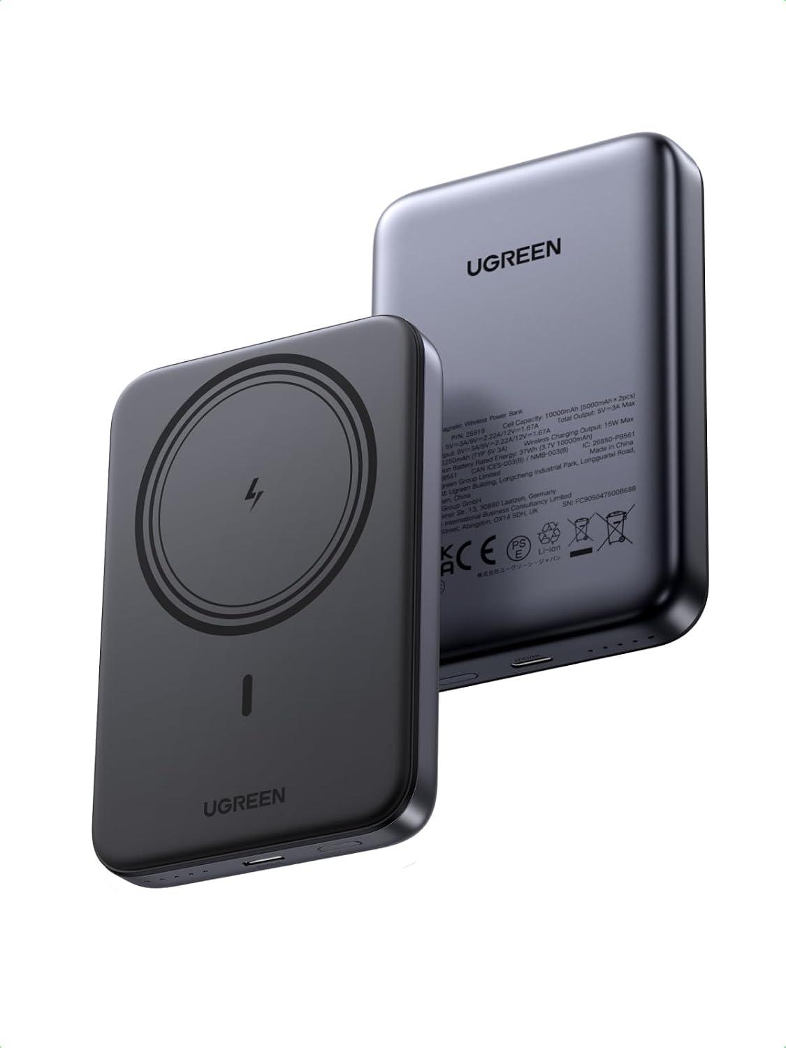 UGREEN Banco magnético de energía de 10000 mAh PD 20W USB-C para iP...