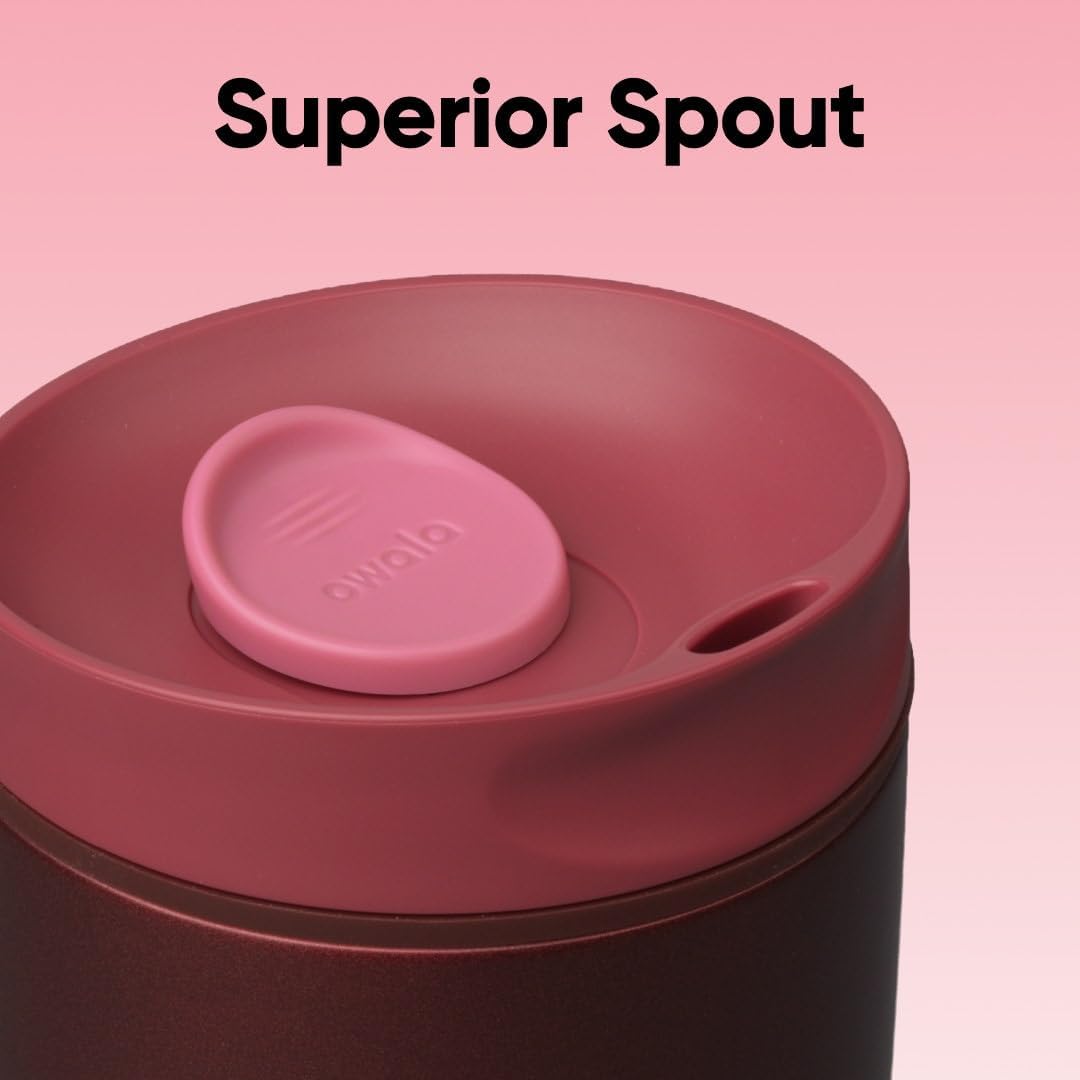 Owala SmoothSip Slider - Vaso de café de acero inoxidable con aisla...