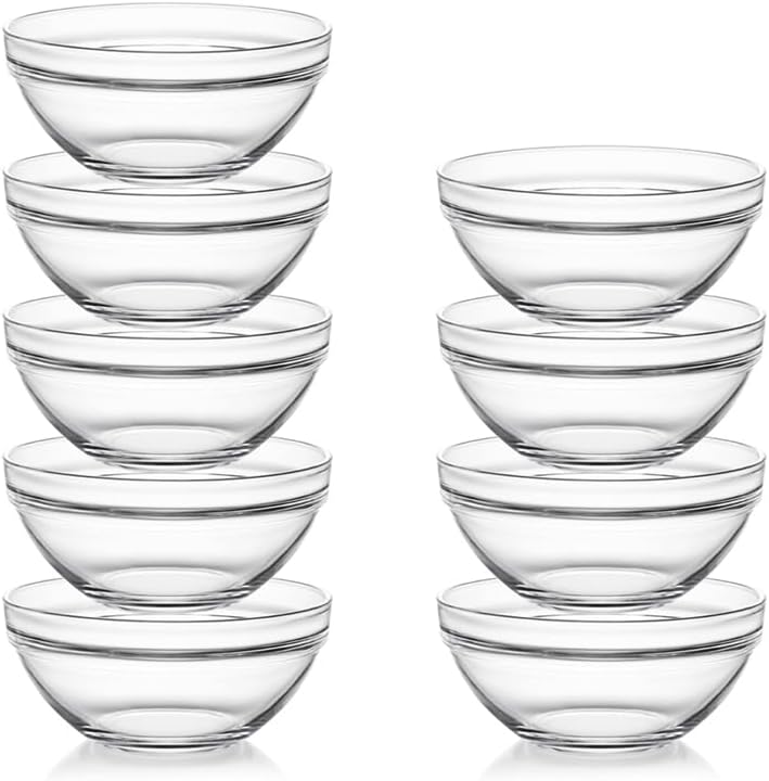 Sweejar Juego de tazones pequeños de vidrio de 3 pulgadas, cuencos\...