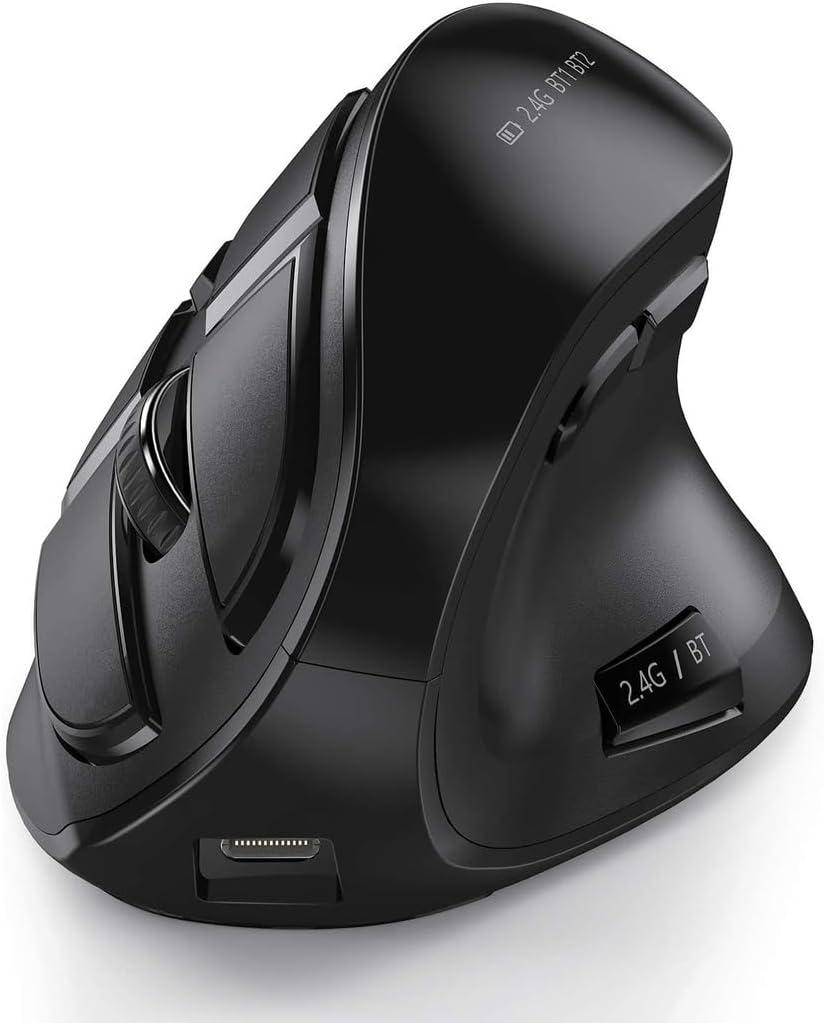 JOMAA Ratón inalámbrico ergonómico vertical, 2.4G y Bluetooth 5.0\/...