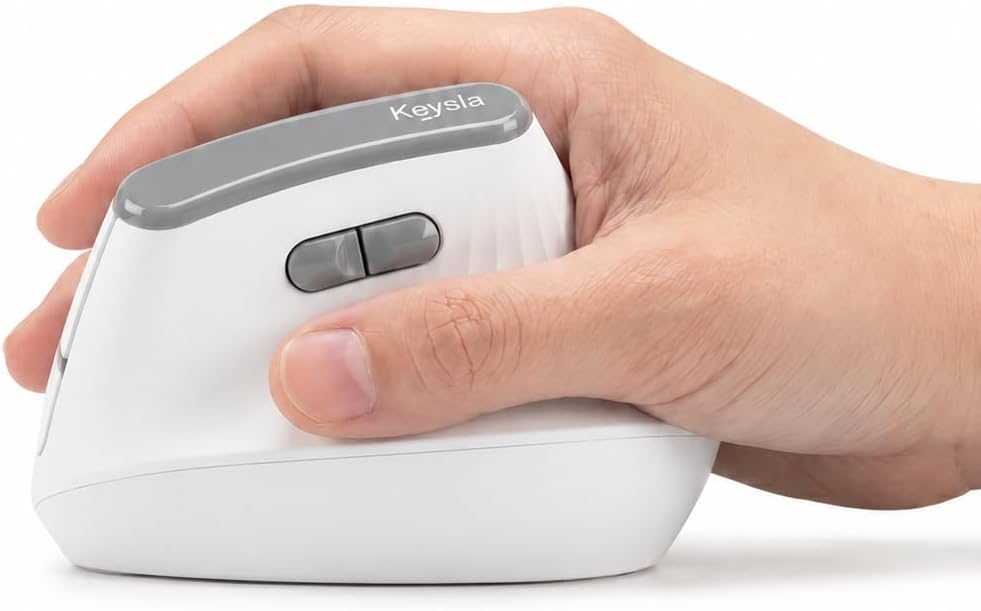 Keysla Ratón ergonómico, mouse vertical inalámbrico Bluetooth con c...