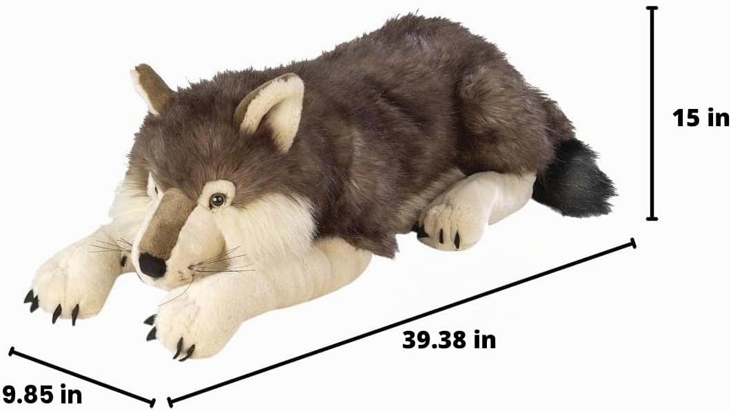 Wild Republic - Peluche Jumbo de lobo, animal gigante de peluche, j...