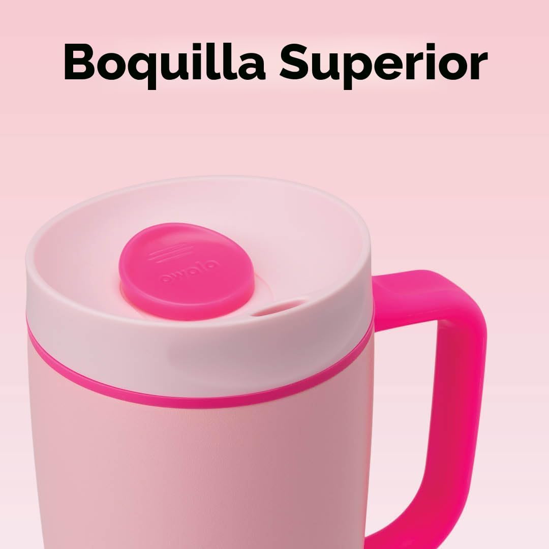 Owala SmoothSip Slider - Taza de viaje aislada de acero inoxidable...