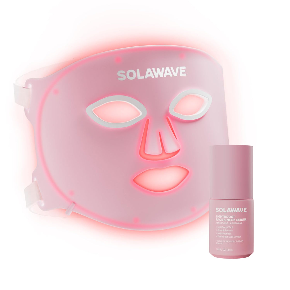 Solawave Máscara facial de terapia de luz roja y kit de suero para...