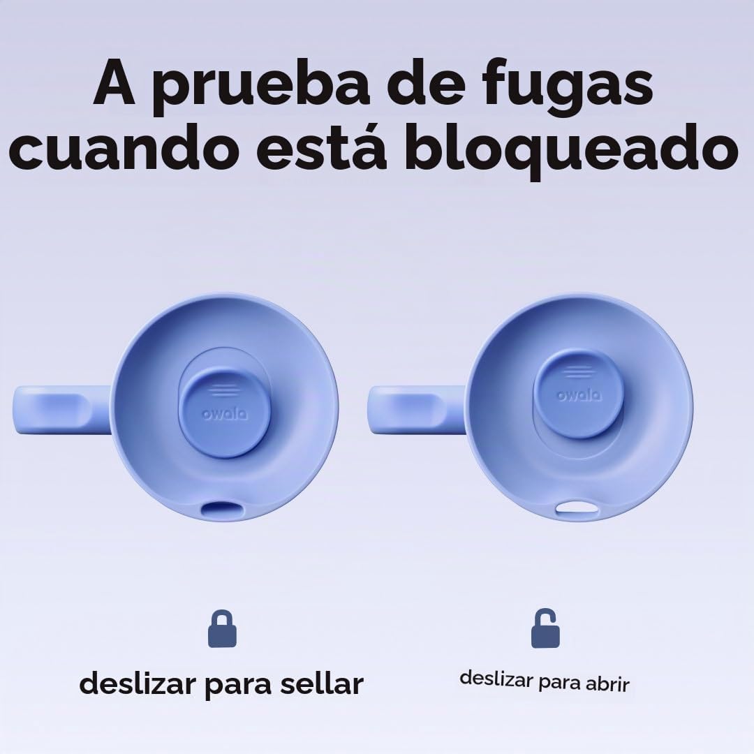Owala SmoothSip Slider - Taza de viaje aislada de acero inoxidable...