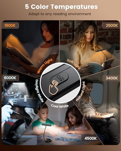 Glocusent Paquete de 1 luz de cuello recargable para libros