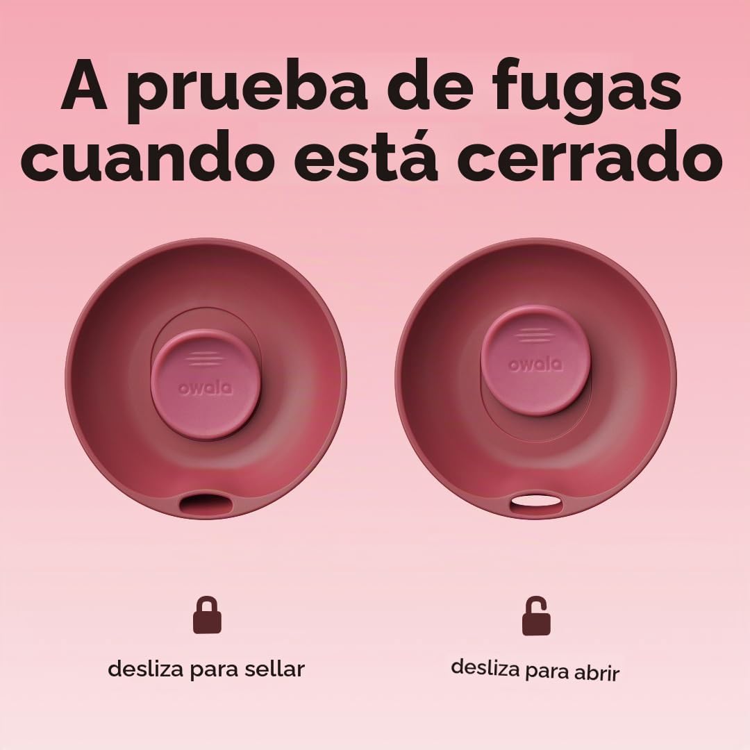 Owala SmoothSip Slider - Vaso de café de acero inoxidable con aisla...