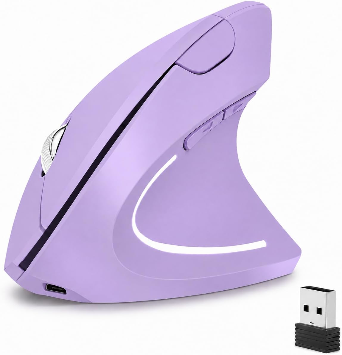 tlkawzy Ratón inalámbrico vertical ergonómico, elegante, recargable...