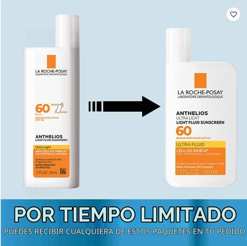 La Roche-Posay Anthelios Light Fluid Face Protector solar de amplio...