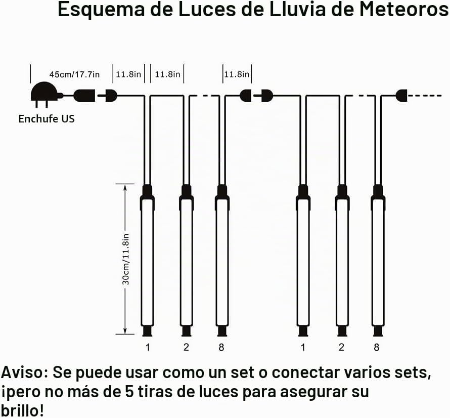 Adecorty Luces de Navidad para Exteriores Certificadas UL 24 Tubos...