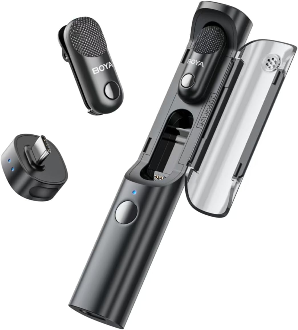 BOYA Mini micrófonos inalámbricos mágicos para iPhone 15-16\/Androi...