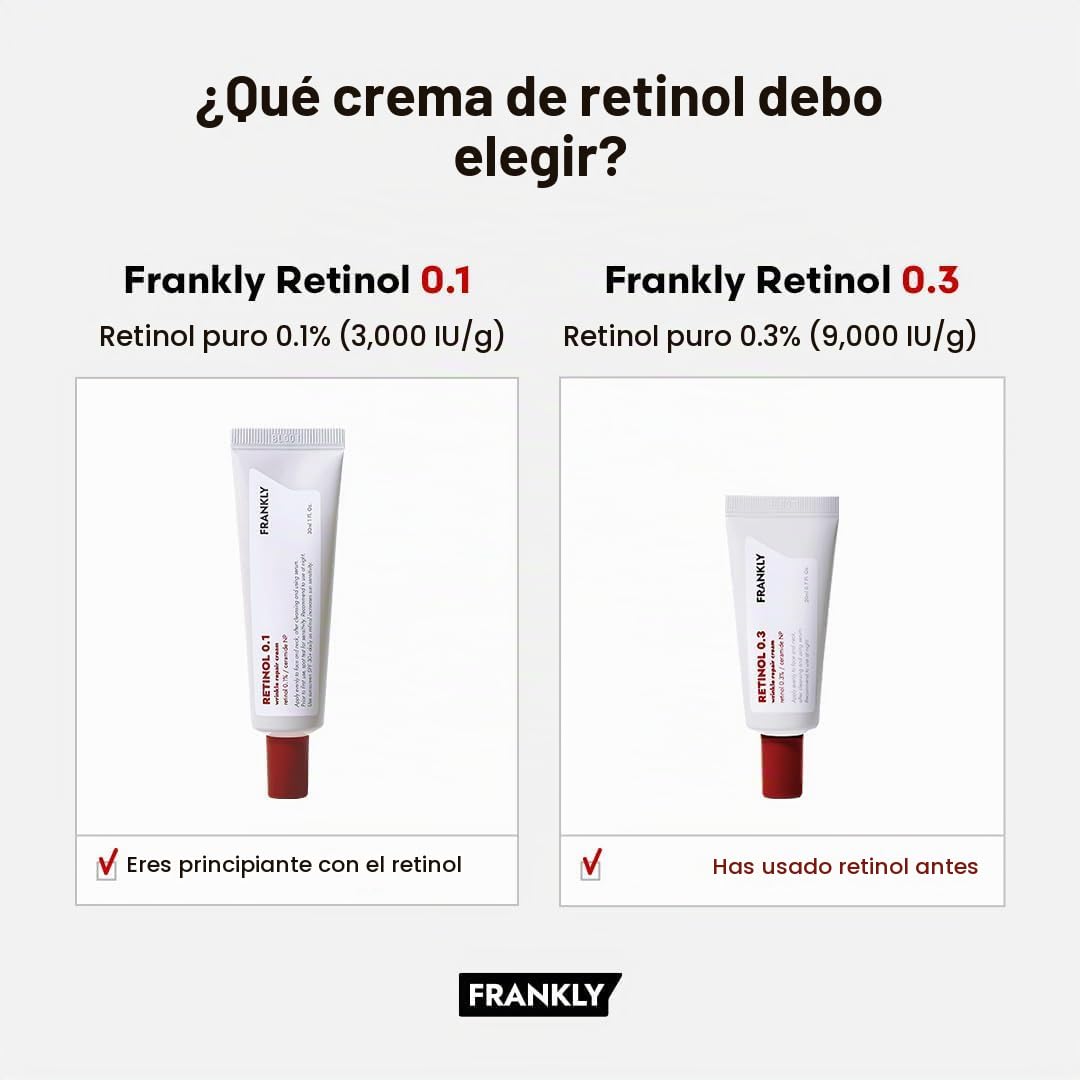 FRANKLY Retinol 0.3% Crema, 0.7oz - Retinol Intensivo Coreano | Cre...