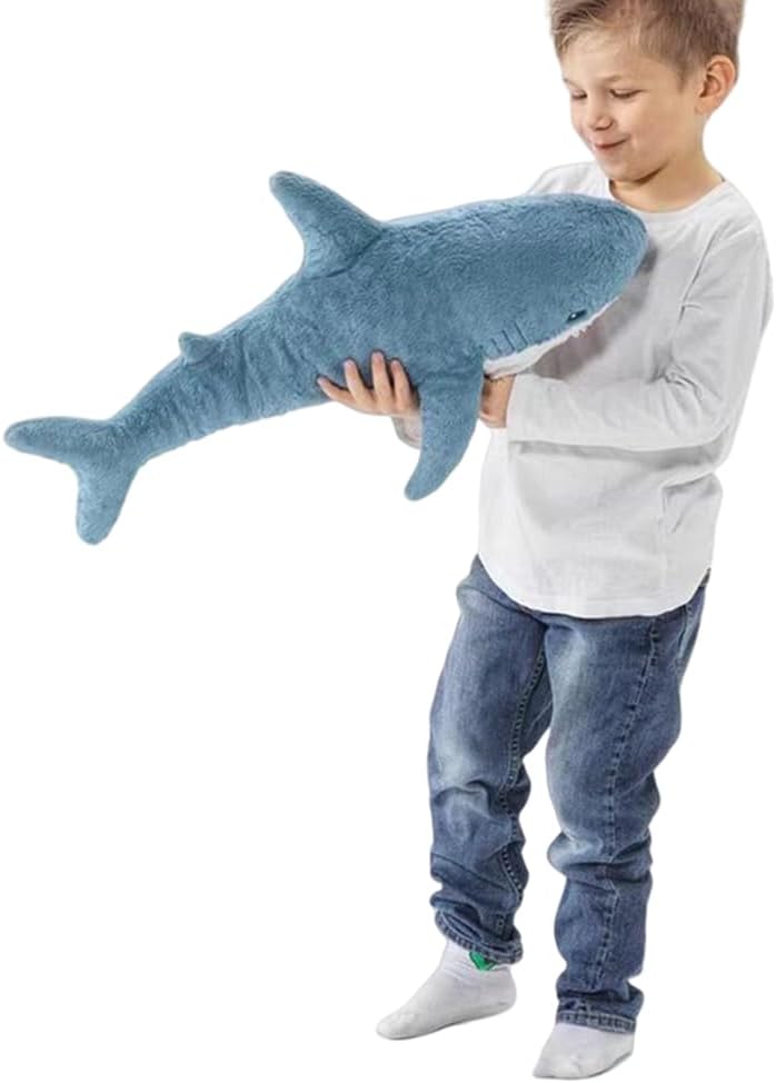 XIYUAN Almohada de peluche de tiburón de 23.6 pulgadas, almohada de...