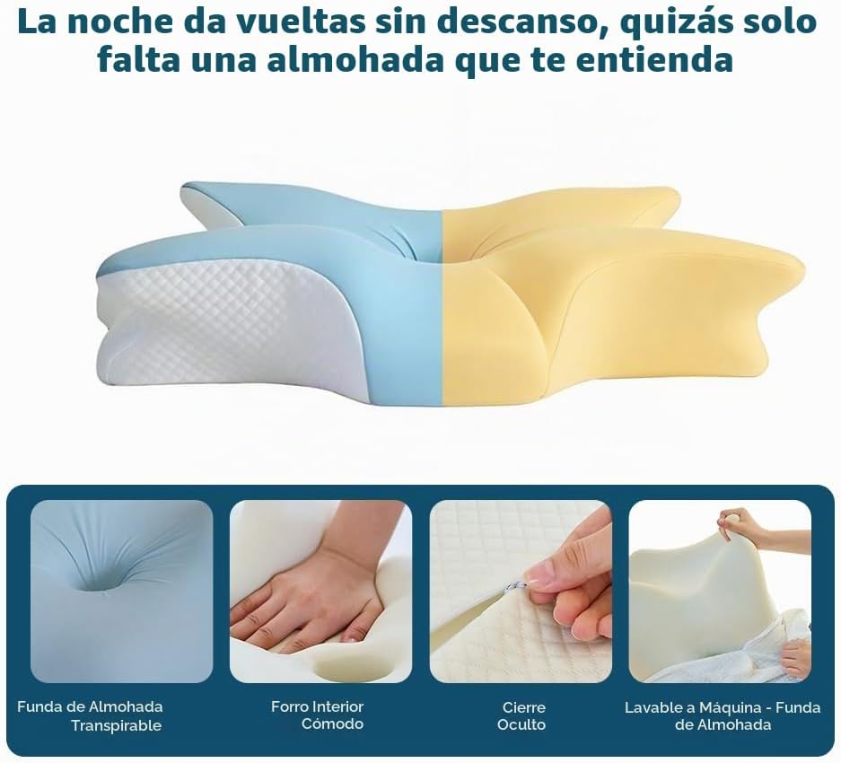 TAFOWTET Almohada cervical de espuma viscoelástica \u2013 Soporte e...
