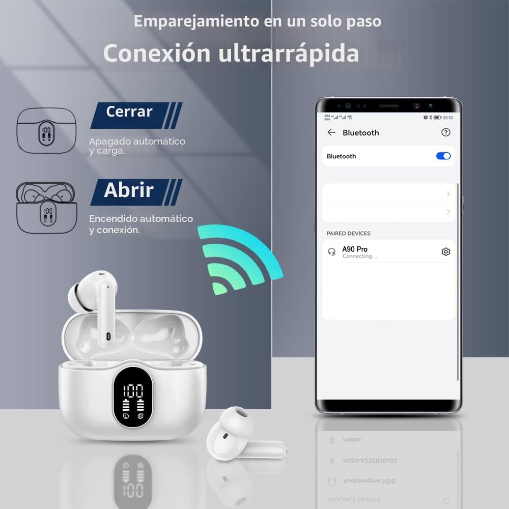 Auriculares inalámbricos verdaderos Auriculares Bluetooth Auricular...
