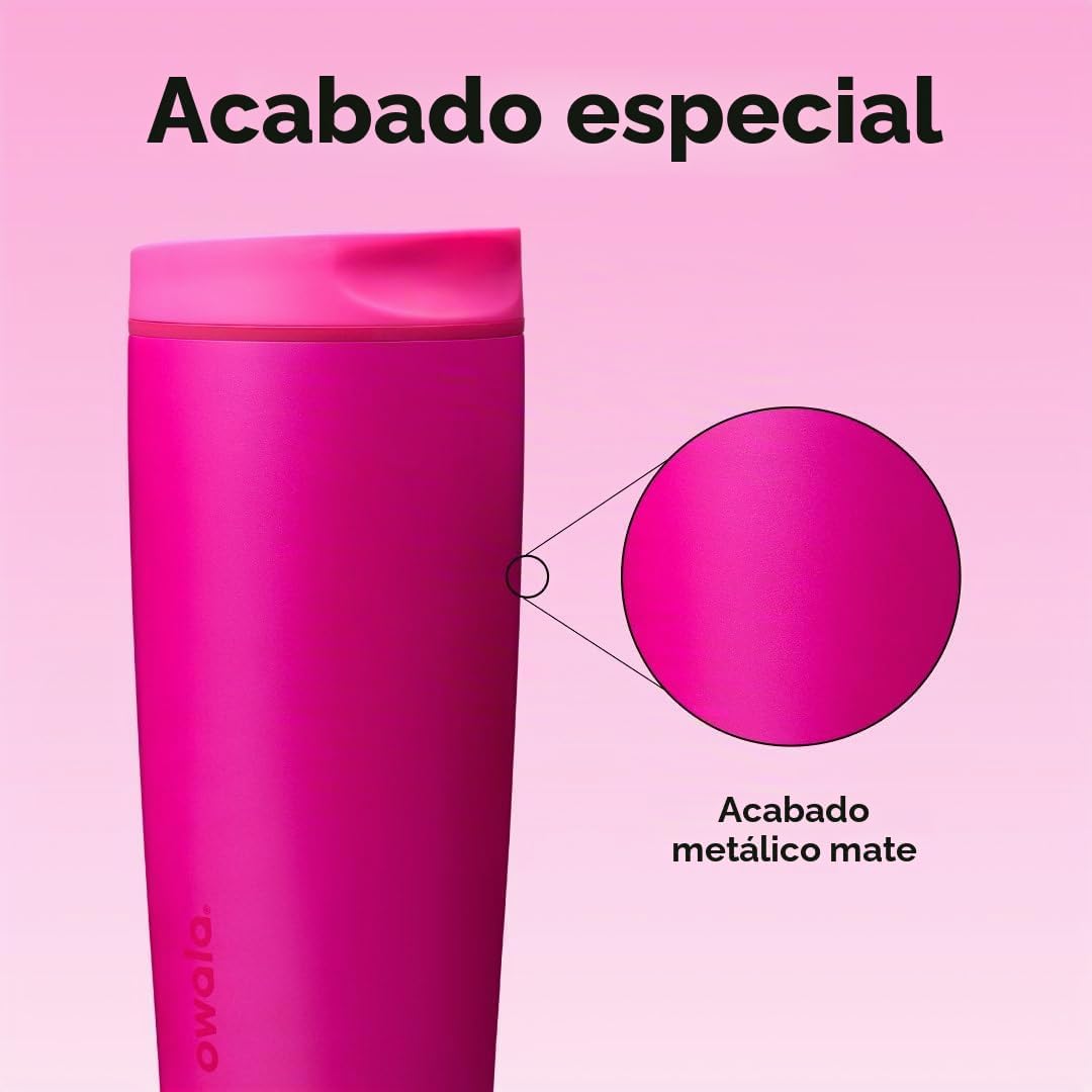 Owala SmoothSip Slider - Vaso de café de acero inoxidable con aisla...