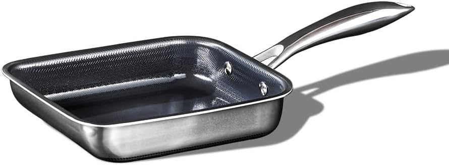 HexClad Sartén híbrida antiadherente japonesa Tamagoyaki, mango que...