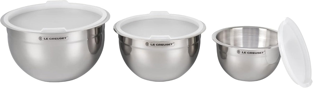 Le Creuset Juego de 3 cuencos de mezcla anidados con base de silico...