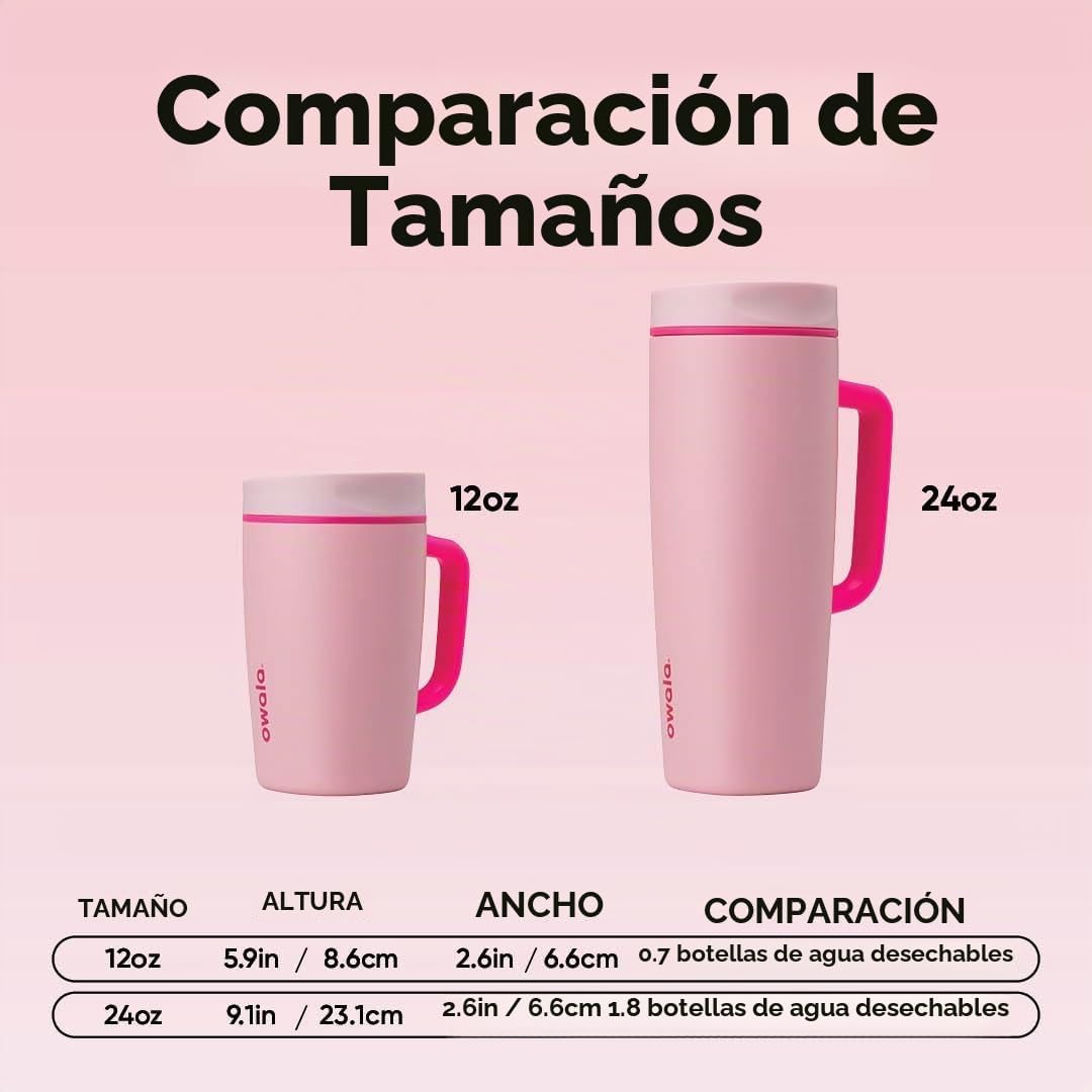 Owala SmoothSip Slider - Taza de viaje aislada de acero inoxidable...