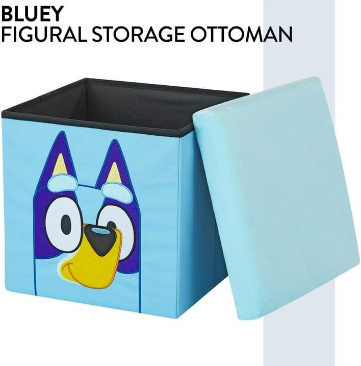 Bluey Cubo otomano de almacenamiento plegable con tapa, organizador...