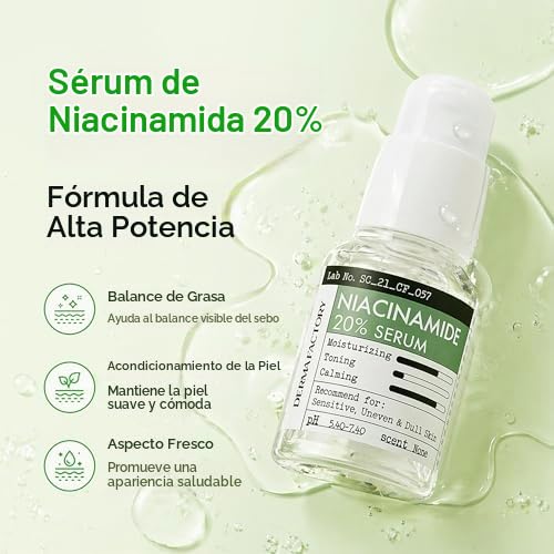 DERMA FACTORY Crema de noche retiniana, niacinamida 20% suero conjunto