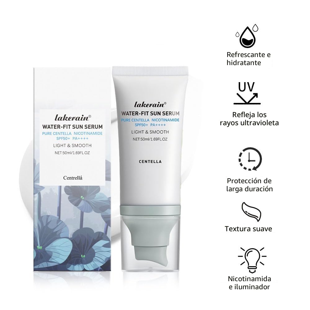 2 piezas de protector solar Centella SPF 50, suero solar Centella W...