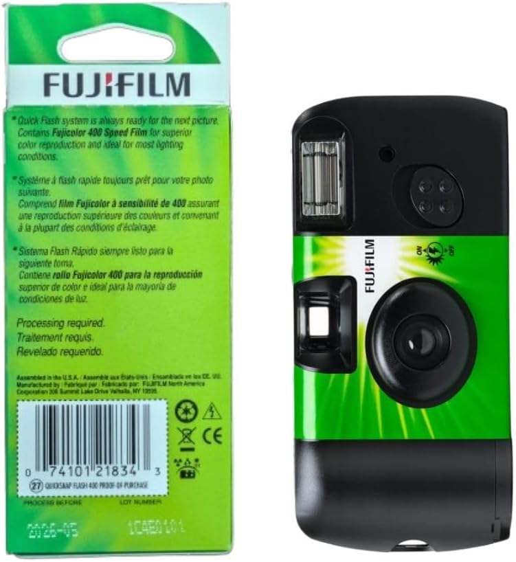 Fujifilm QuickSnap Flash 400 - Cámara de 1.378 in con flash, 27 Exp...