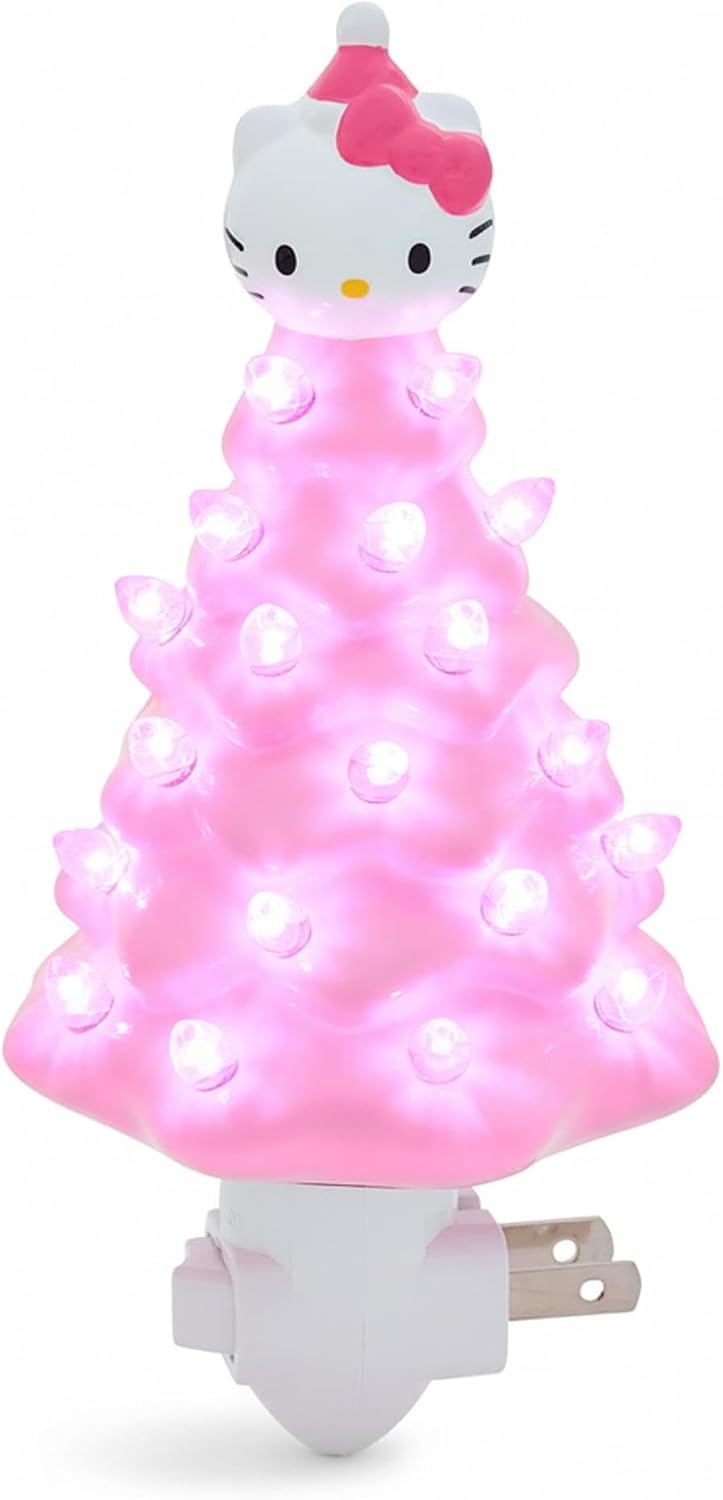 Ukonic Sanrio Hello Kitty Árbol de Navidad Rosa de Cerámica de 6 Pu...