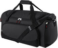 Bolsa de gimnasio Uarition - Bolsa de lona grande de 55 L negra duradera para viajes, entrenamiento, fitness y deporte, Negro