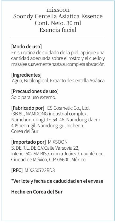 mixsoon Soondy Centella Asiatica Esencia calmante y calmante para l...